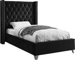 Product title wasabi 3 piece twin size bedroom set walnut and black. Aiden Black Twin Size Bed Aiden Meridian Furniture Twin Size Beds Comfyco Furniture