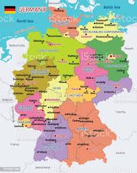 Germany map vector detailed color germany map — stock vector. Vector Map Of Germany With Detailed Administrative Divisions And In 2021 Germany Map Germany Map
