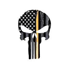 Punisher skull american flag federal agent green line decal sticker usa jdm yeti tumbler. Thin Gold Line Punisher Skull Car Decal Vinyl Decal Police Etsy Military Stickers Vinyl Decals Punisher Skull