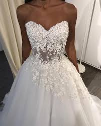 See Through Corset Wedding Dresses Tulle Sweetheart Ball Gown Appliques Wedding Dress Tulle Lace Wedding Dresses Strapless Ball Gowns Wedding
