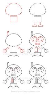 4) o irregular curves (french curves): Squares Rectangles And Circles Are Needed To Learn How To Draw A Robot That Does Look Like A Basic Machine Robots Drawing Easy Drawings Drawing For Kids
