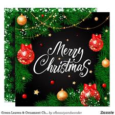 Green Leaves Ornament Christmas Party Invitation Zazzle Com In 2020 Merry Christmas Wallpaper Happy Merry Christmas Christmas Wallpaper