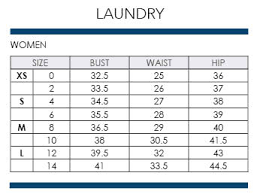 Shelli Segal Laundry Size Chart