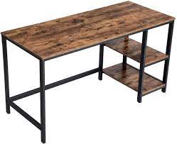 You can use it for various purposes. Amazon Com Vasagle Alinru Computer Desk 55 1 Inch Long Home Office Desk For Study Writing Desk With 2 Shelves On Left Or Right Steel Frame Industrial Rustic Brown And Black Ulwd55x Home Kitchen