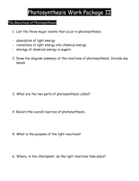 Review questions from chapter 8. Photosynthesis Pogil Answers