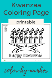 Get Into The Kwanzaa Spirit With This Color By Number Coloring Activity Featuring The Kinara Candles The Seven Cand Coloring Pages Cool Coloring Pages Kwanzaa