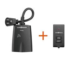Link2home 15 Amp Wireless Outdoor Remote Control Outlet Switch 1 Rcv With 2 Grounded Outlets And 1 Remote Black Em Or650b The Home Depot