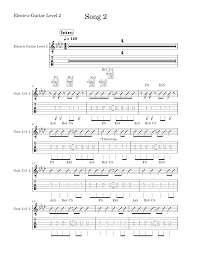 Song 2 – Blur Song 2 - Electric Guitar Level 2 Sheet Music and Tab with  Chords for Guitar (Mixed Duet) | MuseScore.com