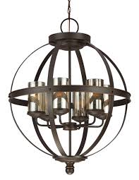 Sea Gull 3110406 715 Sfera Burnt Sienna 6 Light Chandelier Mercury Glass Chandelier Chandelier Lighting Sea Gull Lighting