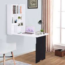 Ready to use out of the box! Homcom Folding Wall Mounted Drop Leaf Table W Chalkboard Shelf Multi Function 5056029875520 Ebay