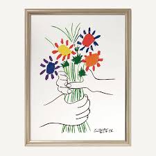 Wir liefern ihnen wandbilder von ausgezeichneter qualität in den unterschiedlichsten. Pablo Picasso Hande Mit Blumenstrauss 1958 Silber Tagesspiegel Shop