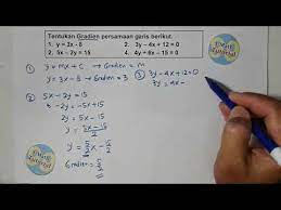 Jadi apabila suatu garis tersebut melewati titik pusat (0,0), apakah anda dapat menentukan gradiennya? Tutorial Cara Mudah Menentukan Gradien Garis Yang Diketahui Persamaan Garisnya 1 Youtube