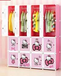 Diy Plastic Magnetic Doors 16 Cubic Hellokitty Cabinet With Hanging Wardrobe Pink Hanging Wardrobe Bedroom Wardrobe Wardrobe Doors
