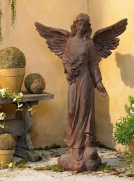 Amazon Com English Tudor Garden Angel 41 1 2 Quot High Statue Home Kitchen Outdoor Statues Angel Garden Statues Garden Angels