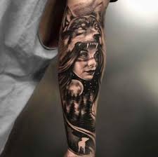 Tattoo Wolf Realistic Wolves Grey 29 Ideas Wolf Tattoos Headdress Tattoo Sleeve Tattoos