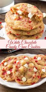 White Chocolate Candy Cane Cookies Recipe Holiday Desserts Recipes Christmas Cooking