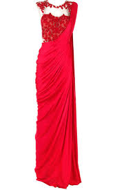 Red Saree Gown Saree Designs Indian Attire Saree Blouse Designs