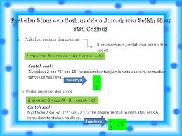 Contoh soal rumus jumlah dan selisih sinus dan cosinus. Contoh Soal Rumus Jumlah Dan Selisih Sinus Dan Cosinus Dapatkan Contoh