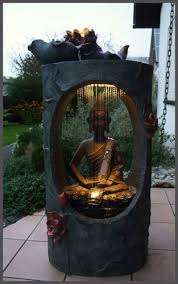 Xxl Buddha Brunnen Gartenbrunnen Wasserwand 117 Cm Ho Led Licht U Nebelfunktion Modern Garden Front Yard Landscaping Diy