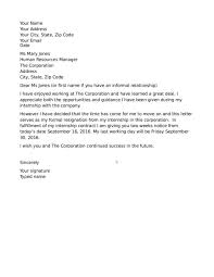 2 resignation letter format template. Free Writing An Internship Resignation Letter Samples