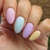 Pink Purple Blue Green Yellow Nails