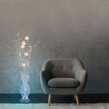 Led Stehleuchte Anton Vase Mit Blumen 4 Stufen Und Schalten Silber