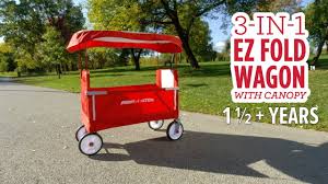 Radio flyer wagon is extra large, quiet ride tires provide a smooth ride while a uv protection canopy offers relief from the sunlight. 3 In 1 Ez Fold Wagon With Canopy Folding Wagon With Canopy Youtube