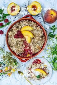 Pfirsich Himbeer Crumble Rezept Gesunde Rezepte Essen Und Lebensmittel Essen