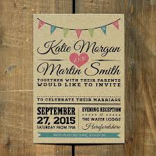 Vintage Bunting Kraft Wedding Invitation Day Evening Rsvp Rustic Barn Retro In H Wedding Invitations Uk Vintage Wedding Invitations Kraft Wedding Invitations