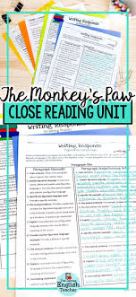 As you like it features a famous example of figurative language: This Close Reading Assignment For The Monkey S Paw Requires Students To Go Back To Selected Passages To Re Close Reading Middle School Reading Writing Response
