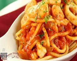 طريقة عمل مكرونة بالجمبرى للشيف علاء الشربينى بالصوص الاحمر و الابيض موقع طبخة food shrimp pasta pasta