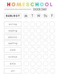 Homeschool Sticker Chart The Very Best Mama Sticker Chart Reward Sticker Chart Homeschool