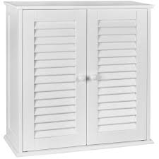 In walnut or white oak with adjustable interior shelf. 2 Door Wall Cabinet Bathroom Furniture Homesdirect365