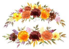 Autumn Flowers Watercolor Floral Clipart Brown Burgundy Etsy Watercolor Flowers Floral Watercolor Fall Flowers