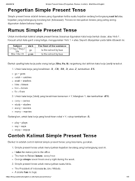Aturan menambahkan s/es pada kata kerja dasar (infinitive). Simple Present Tense Pengertian Rumus Contoh Wall Street English