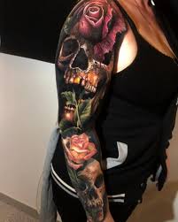 120 Meaningful Rose Tattoo Designs Cuded Skull Rose Tattoos Rose Tattoo Design Full Sleeve Tattoos