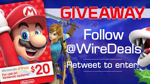 Check spelling or type a new query. Wire Deals On Twitter Win A 20 Nintendo Eshop Gift Card From Wire Deals Follow And Retweet To Enter A Second Winner Will Be Selected At 4 000 Retweets Ends January 5th Good