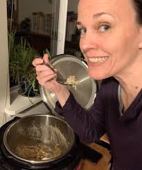 Mushroom risotto with parmesan cheese for dinner