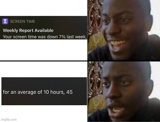 screen time weekly report - Imgflip