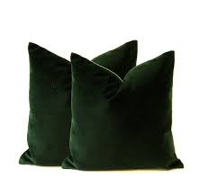 Hunter Green Cotton Velvet Pillow Cover Decorative Accent Etsy Green Throw Pillows Green Pillows Living Room Green Velvet Pillow