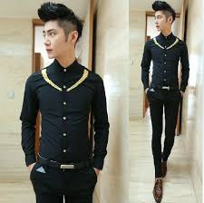 Black And White Party Outfits Mens Aliexpress Com Buy Elegant Embroidery Monochrome Prom Dress Shirt Fashion Men Party Wear White Black B Fashion Suits For Men Stylish Men Wear Men Shirt Style