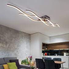 Diese arbeit wurde von kundenspezifischen auftrag geschaffen. Deckenleuchte Im Wellendesign Deckenlampe Geschwungen Stahl Silber Ip20 1x Led Board 40 Watt 3600 Lumen Warmweiss Lxbxh 139 5x16x7 9cm Wohnzimmer Schlafzimmer Foyer Lobby Etc Shop