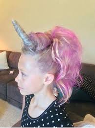 Unicorn Hair For Crazy Hair Day Or Halloween Coiffure Halloween Cheveux Maquillage Halloween