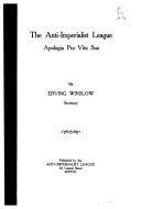 Check spelling or type a new query. The Anti Imperialist League Apologia Pro Vita Sua Erving Winslow Google Books