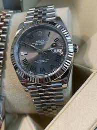 Arts & culture adrenaline rolex wimbledon all england club wimbledon 2021 tennis roger federer alexander zverev stefanos tsitsipas iga swiatek cori gauff. Rolex 126334 Dj41 Jubilee Wimbledon Stainless Steel 18k White Gold Never Worn Ebay In 2021 Rolex Gold Flute Rolex Day Date