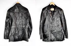 70s Leather Jacket Men S Black Leather Jacket By Attica De Etsy Leather Jacket Men Mens Black Leather Vintage Leather Jacket