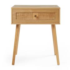 Units with larger, square drawers. Beautify Rattan Bedside Table 1 Drawer Cane Nightstand End Table Accent Table 5056115730146 Ebay
