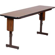 Correll Spa2460px 16 Adjustable Height 0 75 In High Pressure Folding Seminar Table With Panel Leg 24 X 60 In Fusion Maple Home Decor Home Decor