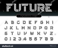Vector Of Futuristic Alphabet Letters And Numbers Future Techno Stylized Fonts Inline Letters Set For Sci F In 2020 Lettering Alphabet Letters And Numbers Letter Set