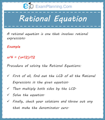 Rational Equation Rational Expressions Equations Math Prep